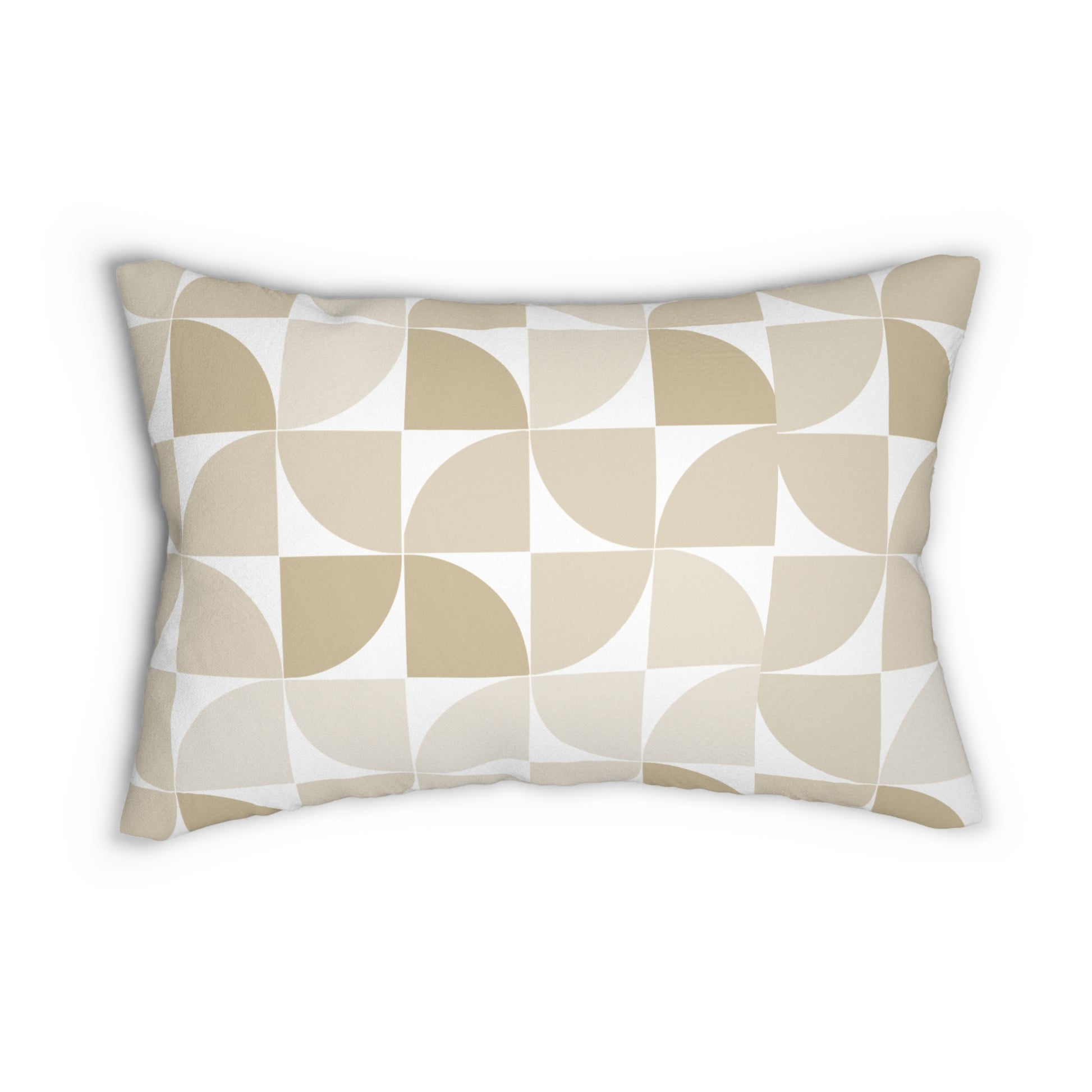Chic Geometric Lumbar Pillow, Modern Accent Cushion for Home Decor, Minimalist Living Room, Beige Throw Pillow, Stylish Sofa Pillow
