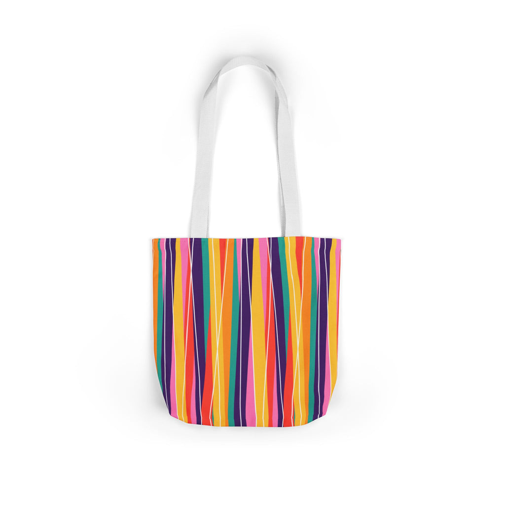 Colorful Striped Canvas Tote Bag, Fun Gift for Beach, Shopping, Travel, Eco-Friendly Bag, Summer Essential, Bright Design