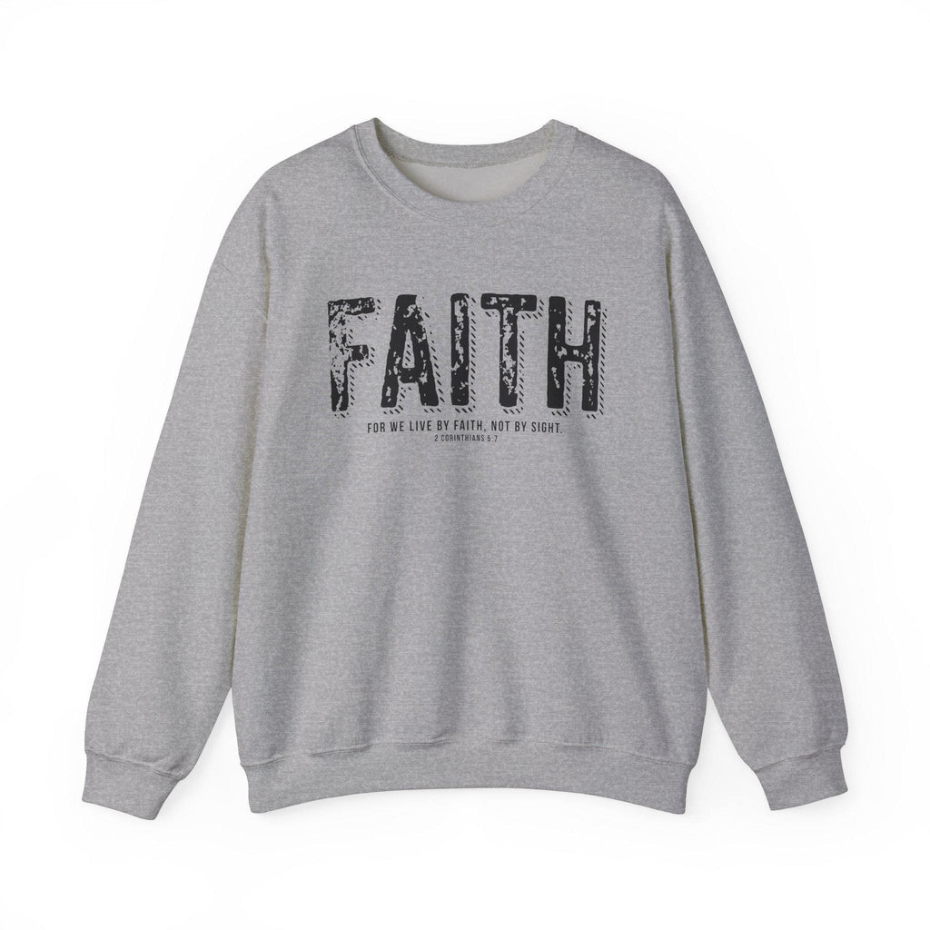 Unisex Bible Verse Sweatshirt Christian Sweatshirt For Faith Sweatshirt For Religious Apparel Bible verse For We Live By Faith Graphic Tee