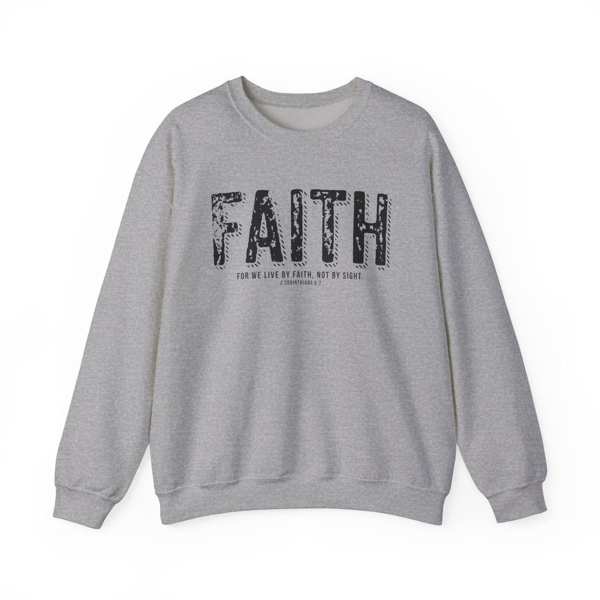 Unisex Bible Verse Sweatshirt Christian Sweatshirt For Faith Sweatshirt For Religious Apparel Bible verse For We Live By Faith Graphic Tee