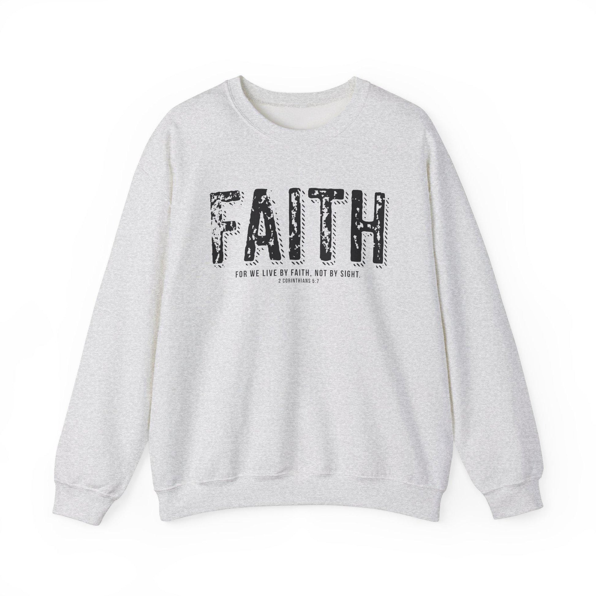 Unisex Bible Verse Sweatshirt Christian Sweatshirt For Faith Sweatshirt For Religious Apparel Bible verse For We Live By Faith Graphic Tee