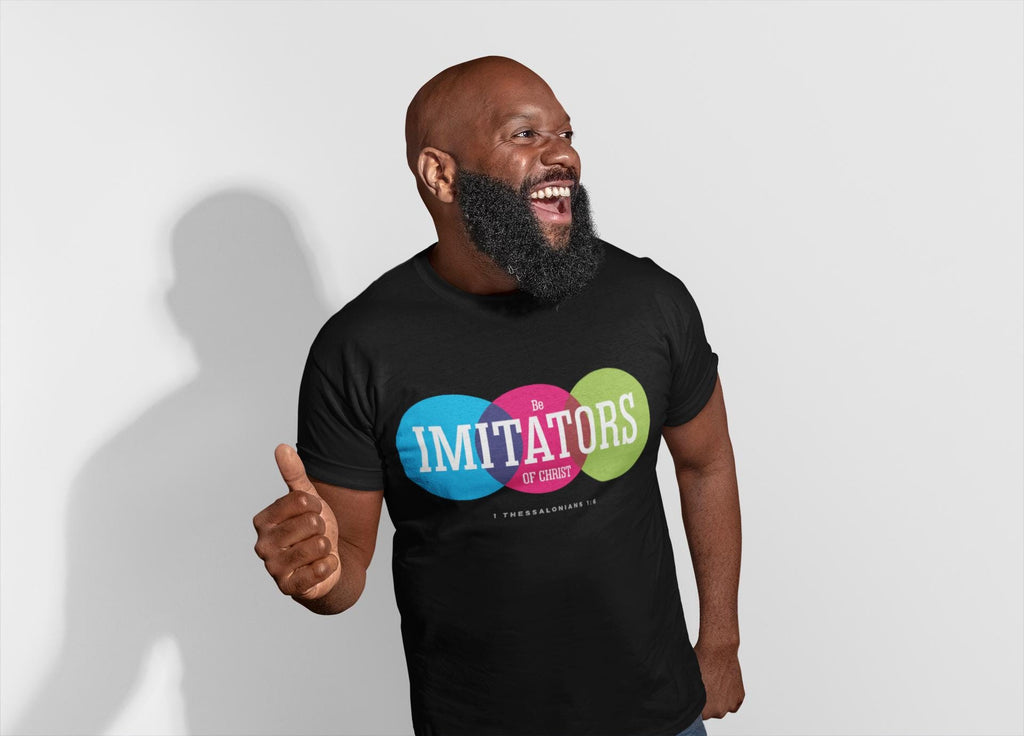 Graphic T-Shirt For Christian Men Women Bible Verse Tee "Be Imitators Of Christ" Scripture Tee Christian Apparel White Black