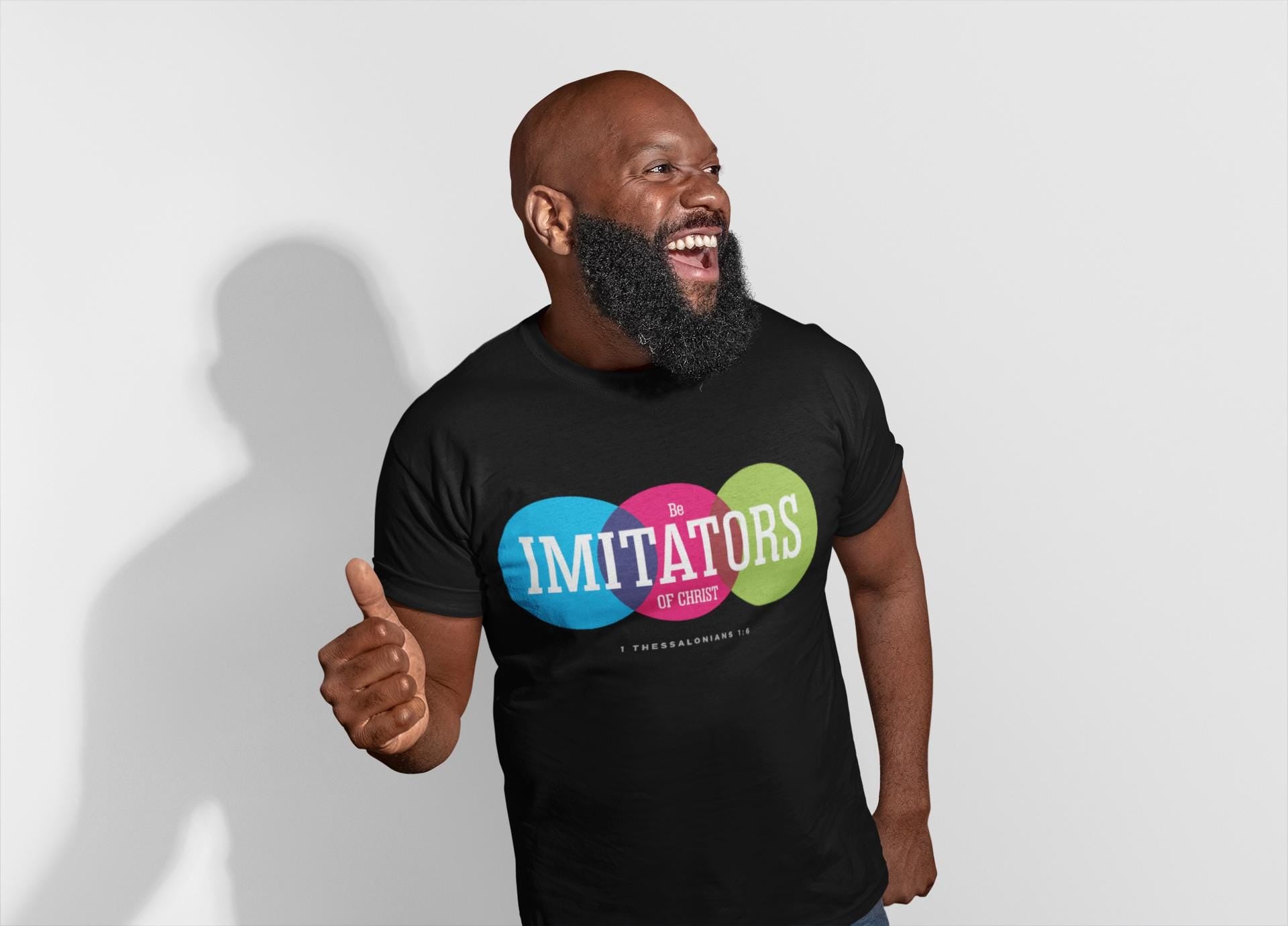 Graphic T-Shirt For Christian Men Women Bible Verse Tee "Be Imitators Of Christ" Scripture Tee Christian Apparel White Black