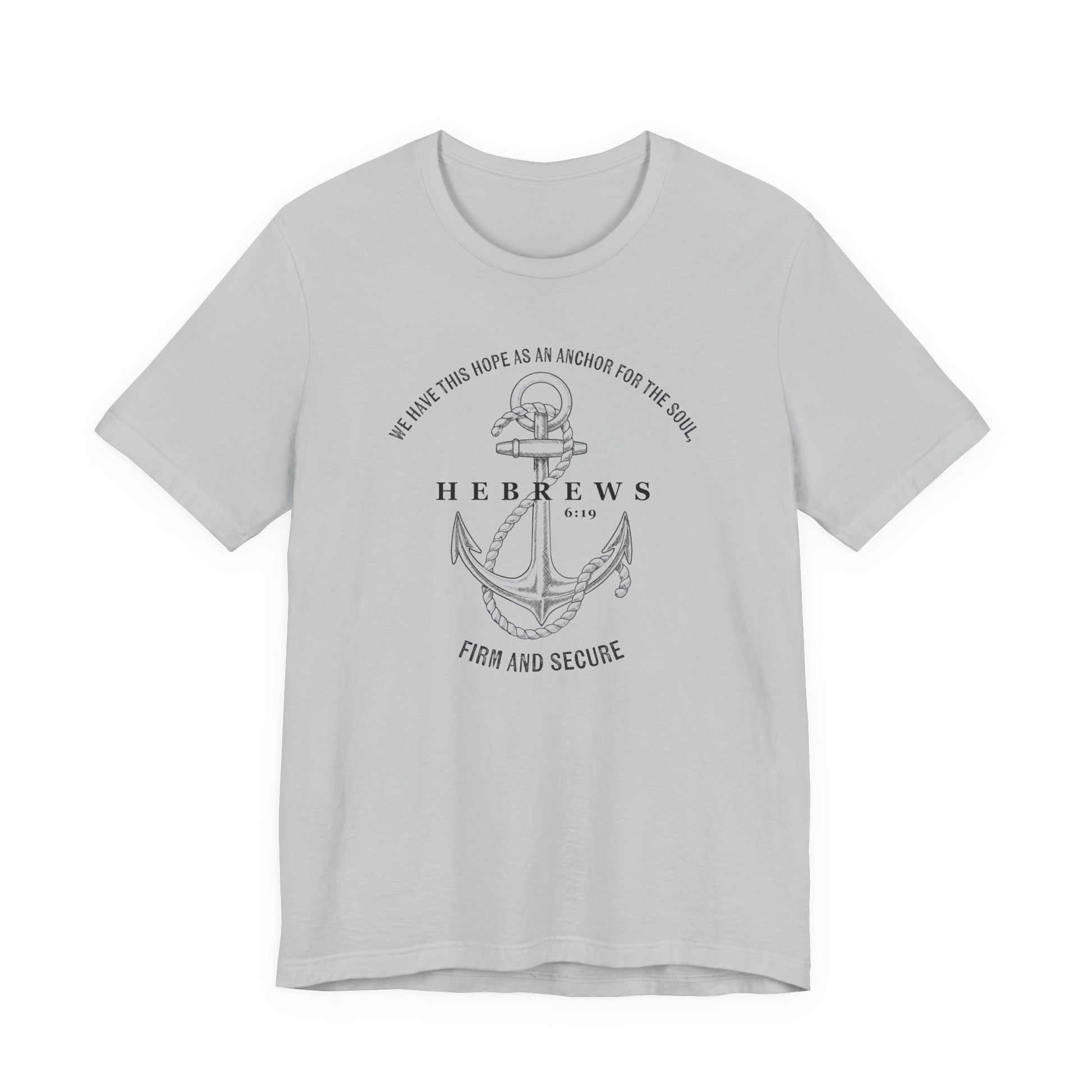 Faith-Inspired Unisex Anchor Tee Hebrews 6:19 Bible Verse Christian Shirt Bible Verse T-Shirt, Religious Outfit Christian Jesus Shirt Religious Gift Shirt