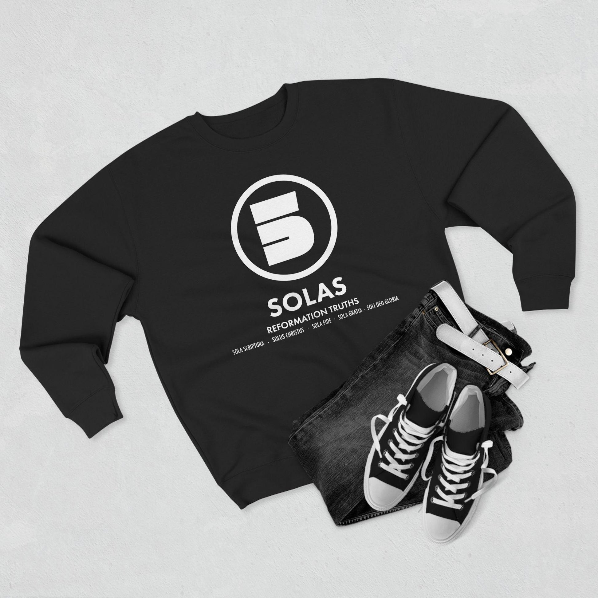 Sweatshirt Modern Design For Christian Men Women Crewneck Sweatshirt Clothing Design Apparel For Gift Men Women Five Solas Graphic