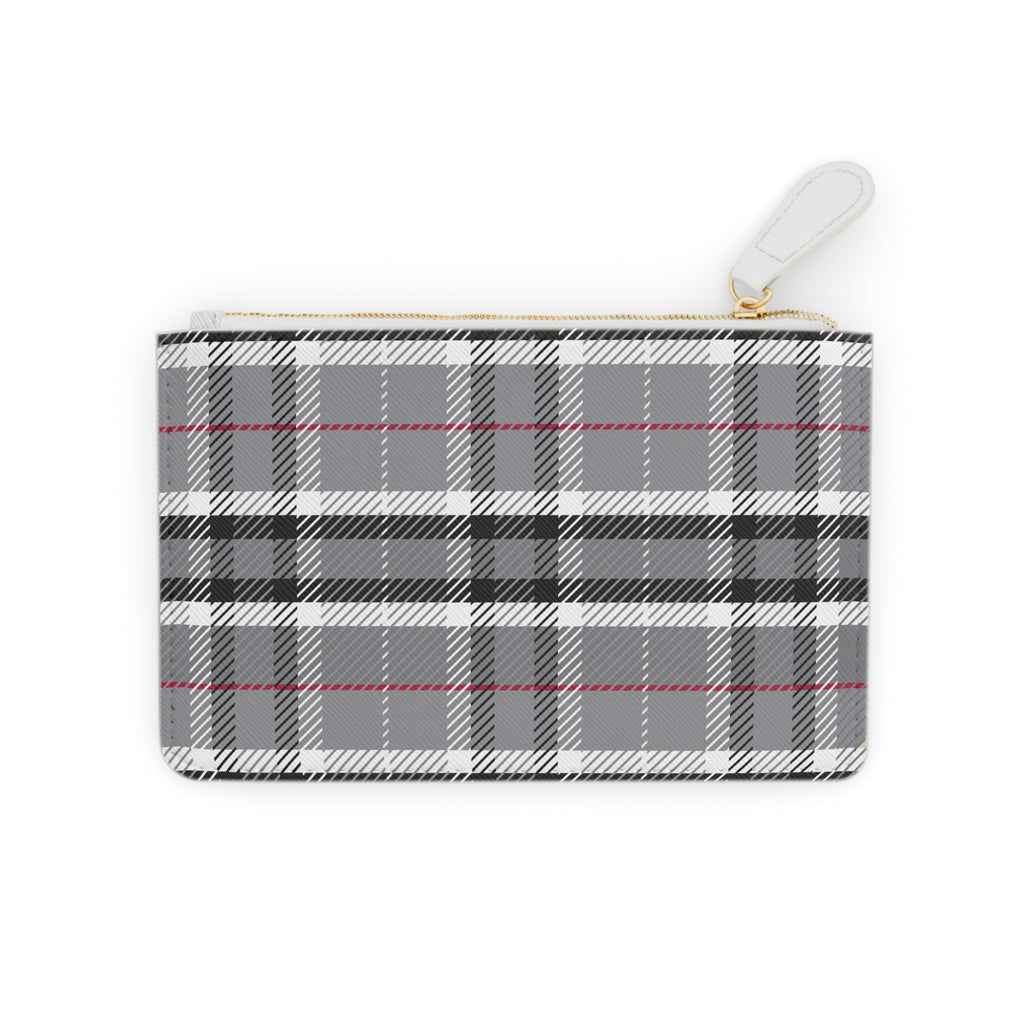 High end Chic Black and White  Plaid Zipper Wallet, Women's Accessories, Cute Organizer, Birthday Gift, Everyday Use, Stylish Purse Chic Gray Plaid Mini Clutch Bag - Stylish and Functional Accessory for Every Occasion