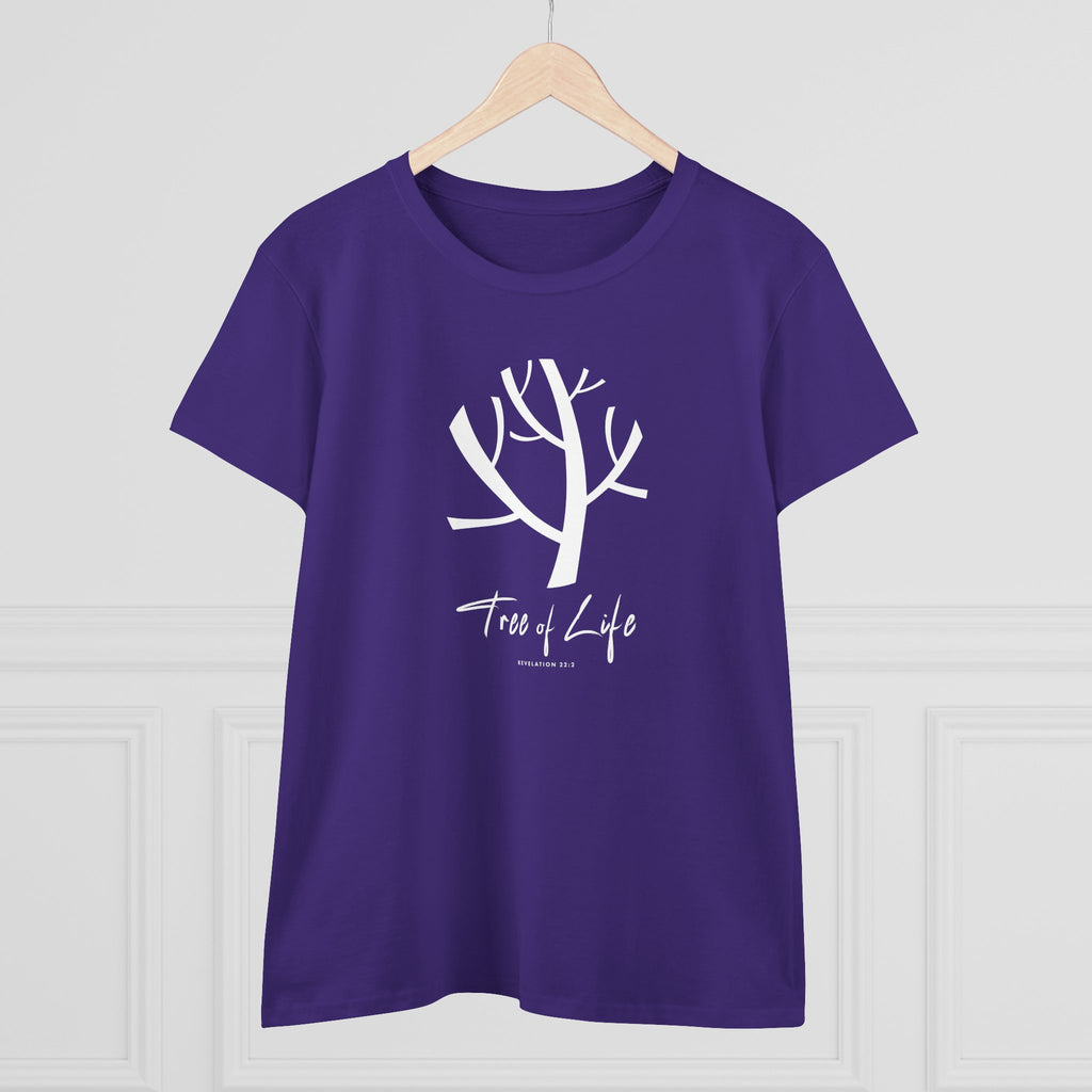 Women's Midweight Cotton Tee Scripture Tree of Life Tee For Her Religious Tshirt Birthday Gift