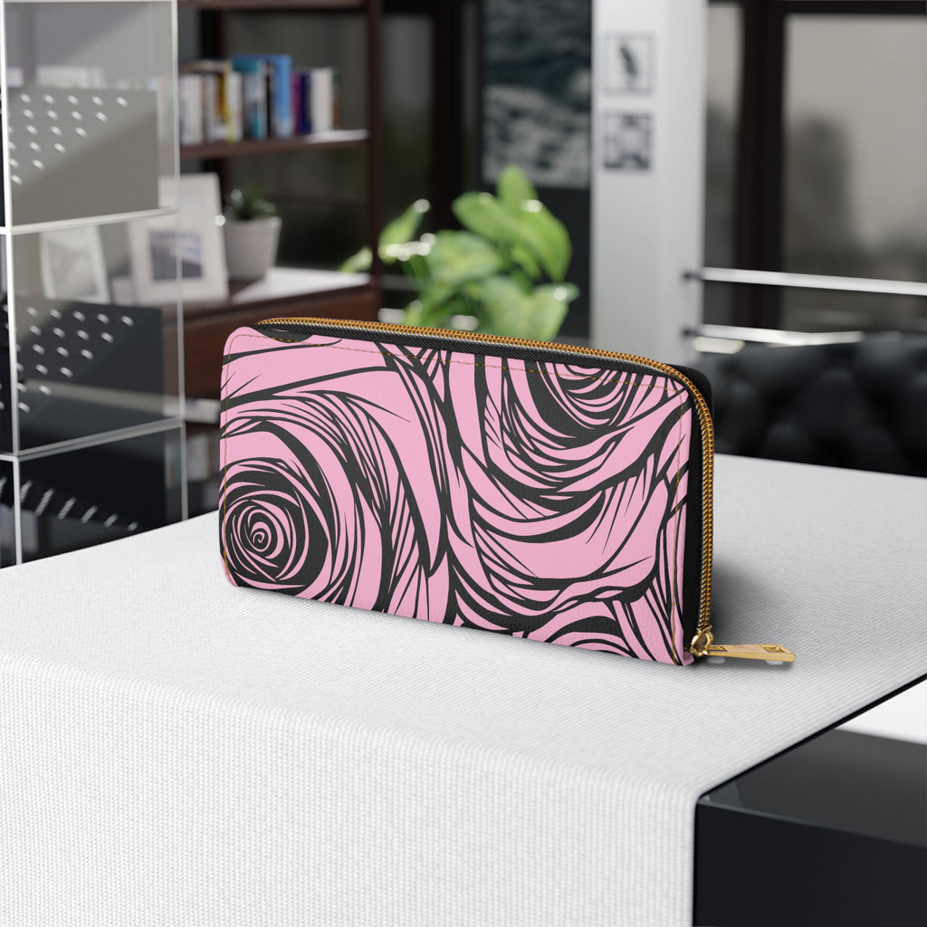 Stylish Zipper Wallet, Floral Pattern Organizer for Women, Gift for Her, Travel Essential, Chic Accessory