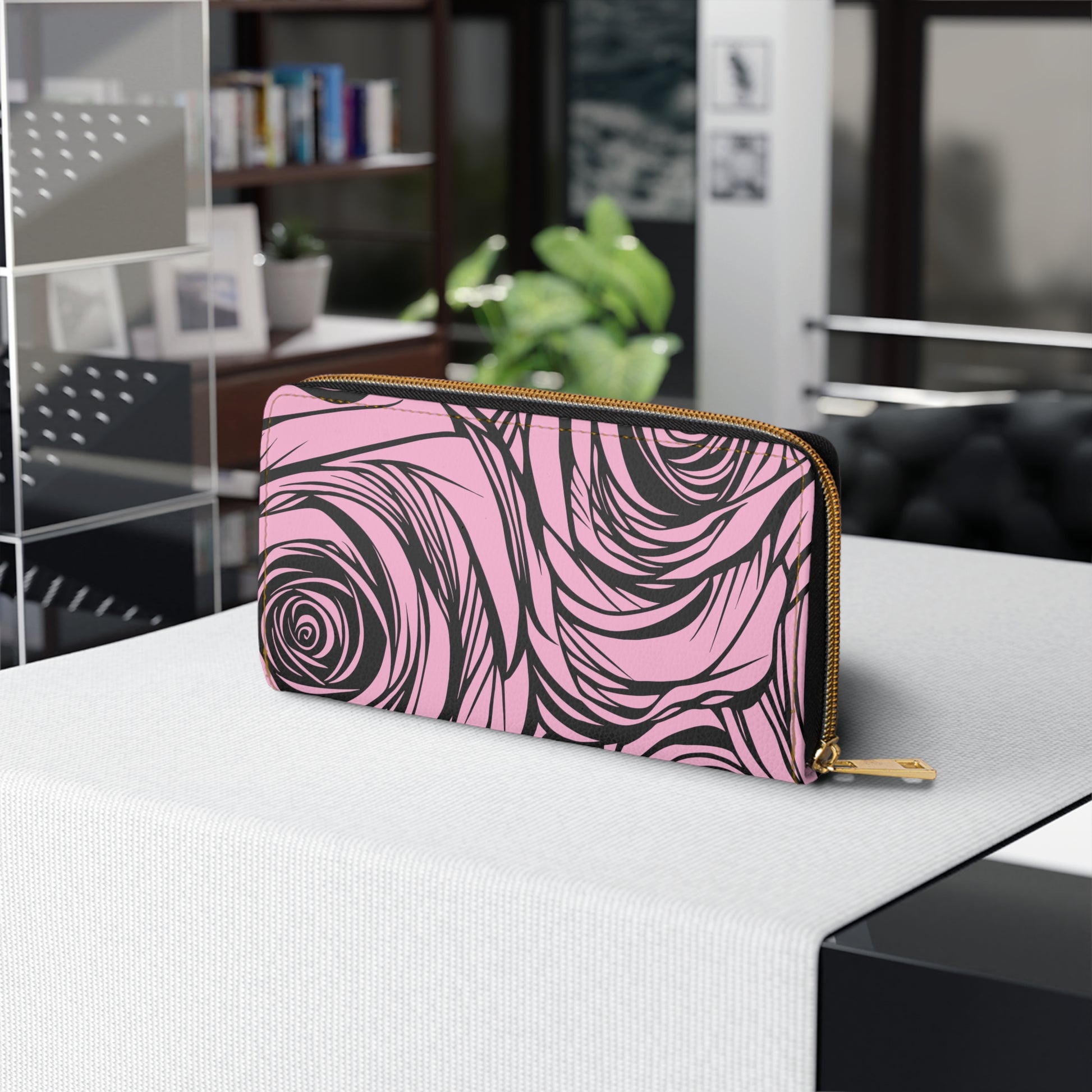 Stylish Zipper Wallet, Floral Pattern Organizer for Women, Gift for Her, Travel Essential, Chic Accessory