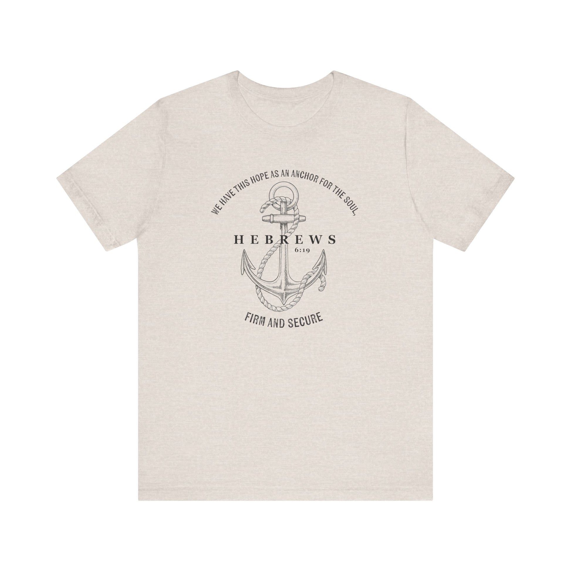 Faith-Inspired Unisex Anchor Tee Hebrews 6:19 Bible Verse Christian Shirt Bible Verse T-Shirt, Religious Outfit Christian Jesus Shirt Religious Gift Shirt