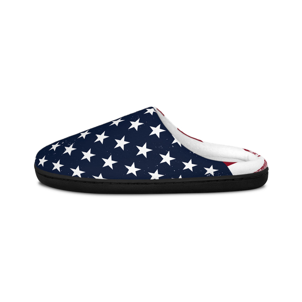 Cozy Women’s Indoor Slippers - American Flag Design USA Slippers stars and stripes  patriotic symbol and national emblem