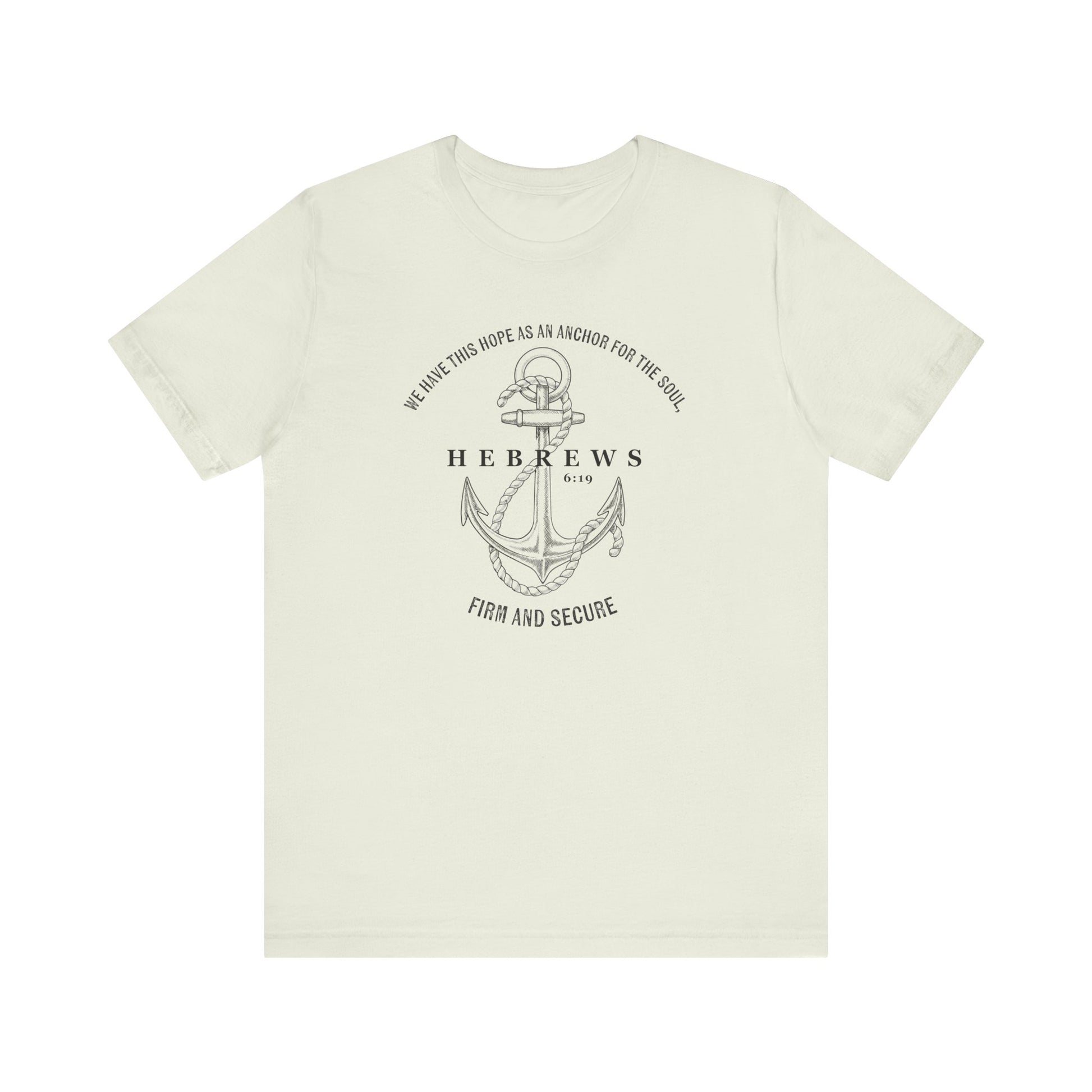 Faith-Inspired Unisex Anchor Tee Hebrews 6:19 Bible Verse Christian Shirt Bible Verse T-Shirt, Religious Outfit Christian Jesus Shirt Religious Gift Shirt
