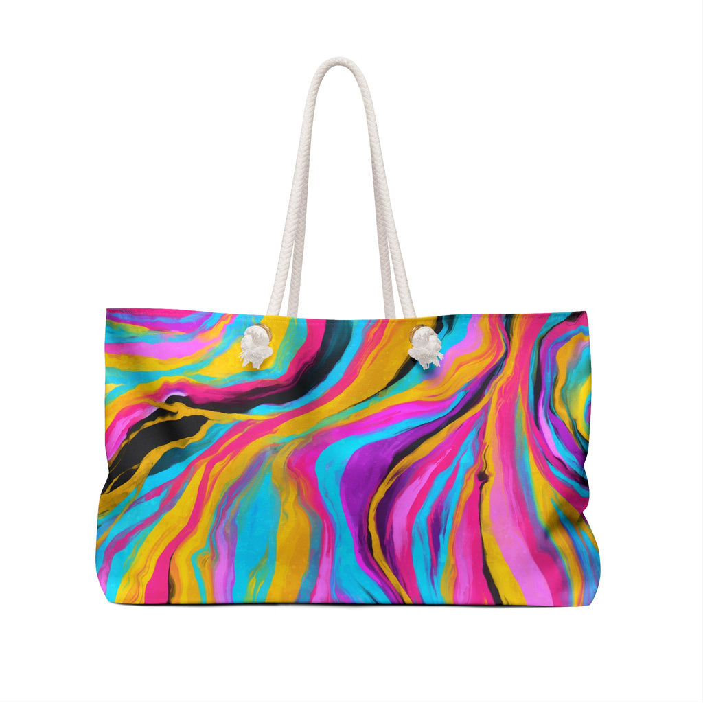 Colorful Psychedelic Weekender Bag for Him Or Her Beach Weekender Tote Bag Beach Tote Lake Trip Bag Travel Great Vacation Tote Bag