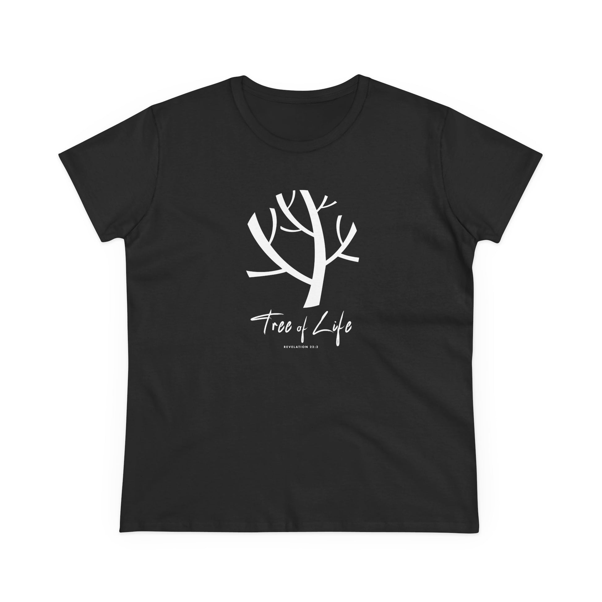 Women's Midweight Cotton Tee Scripture Tree of Life Tee For Her Religious Tshirt Birthday Gift