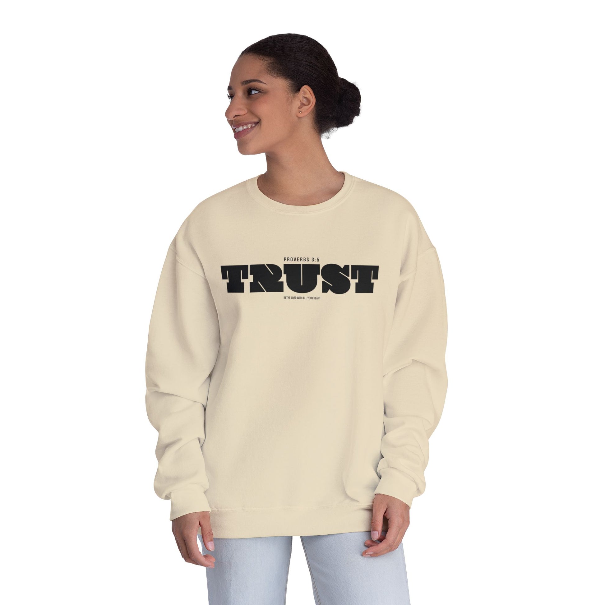 Sweatshirt For Christian Men Women Sweatshirt Apparel Gift For Christian Apparel Modern Clothing Trust in the Lord Bible Verse Tee
