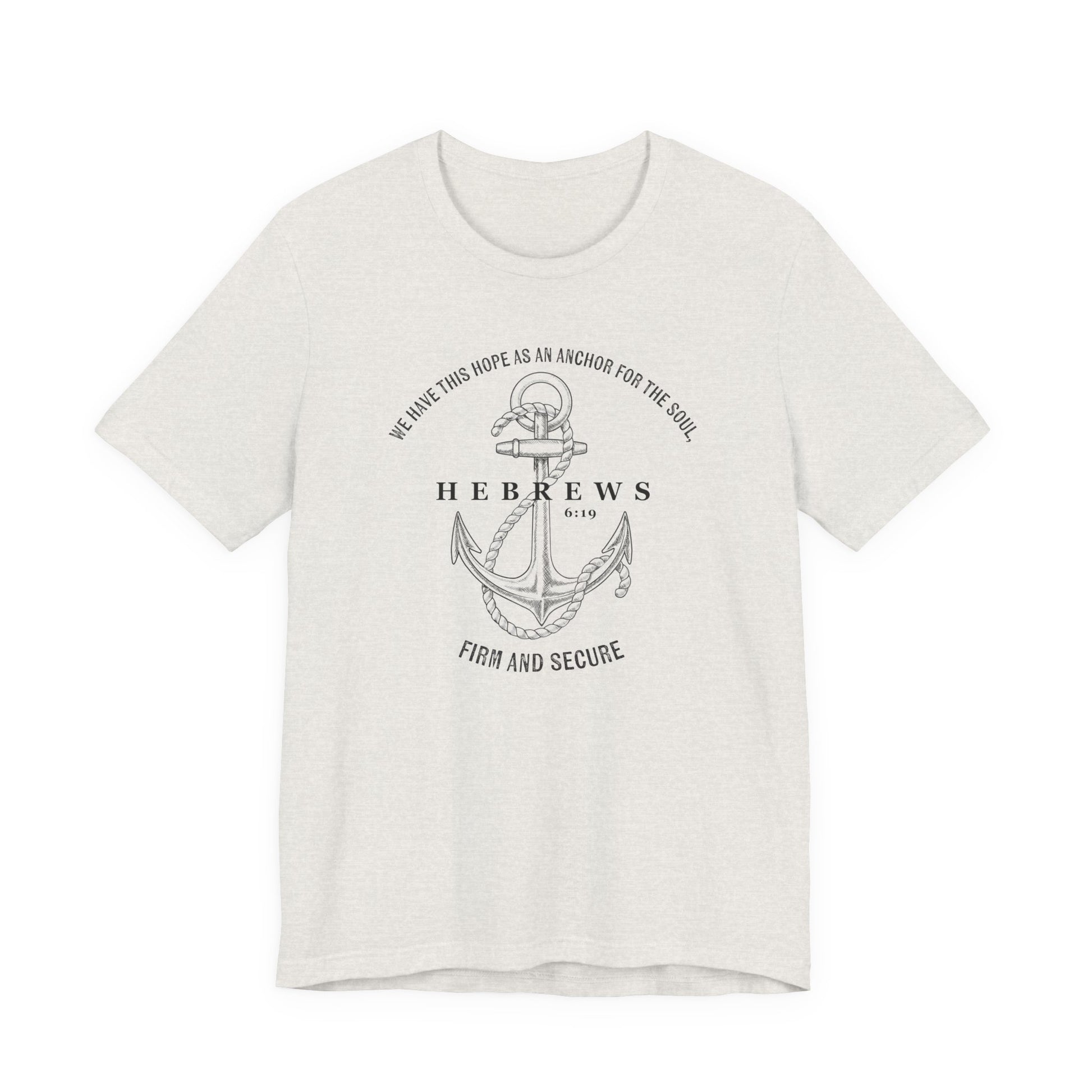 Faith-Inspired Unisex Anchor Tee Hebrews 6:19 Bible Verse Christian Shirt Bible Verse T-Shirt, Religious Outfit Christian Jesus Shirt Religious Gift Shirt