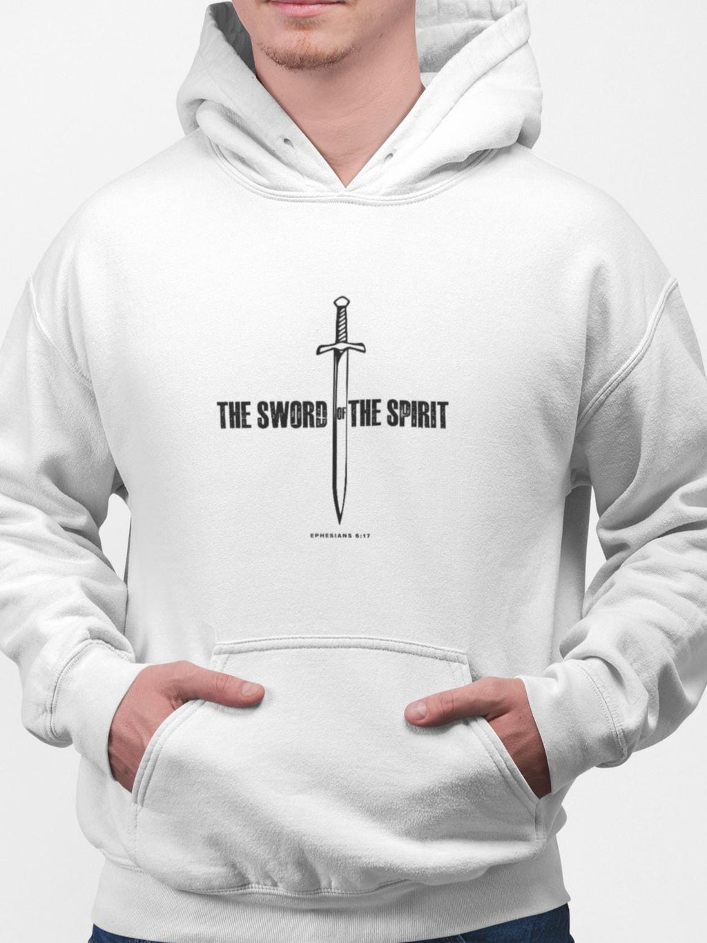 Inspirational Unisex Hooded Sweatshirt For Christian Men Women Gift For Mom Dad Hooded Bible Verse Sweatshirt Sword of the Spirit Apparel
