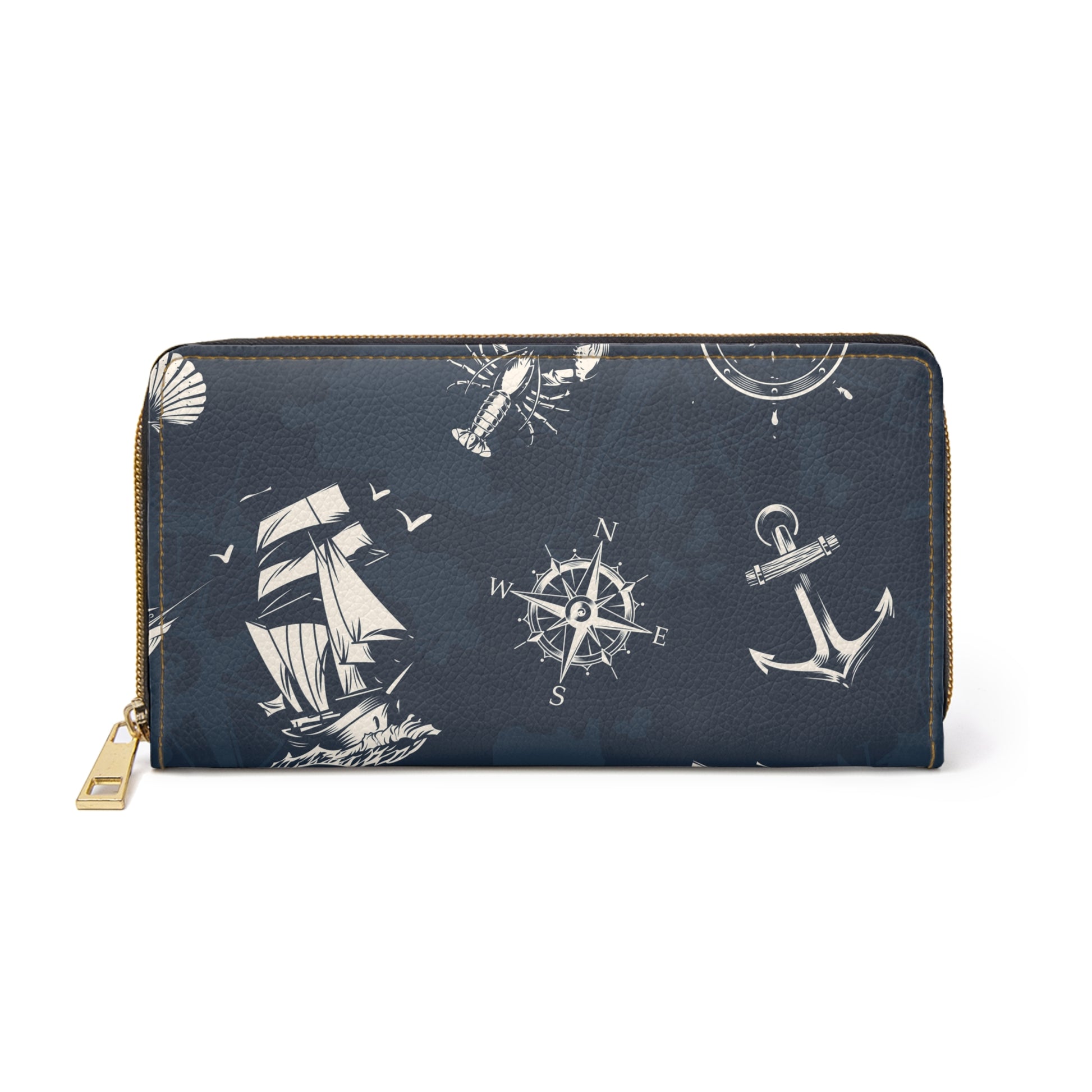 Nautical Zipper Wallet | Sailor's Coin Purse, Ocean-Themed Accessory, Travel Organizer, Gifts for Sea Lovers, Boating Essentials