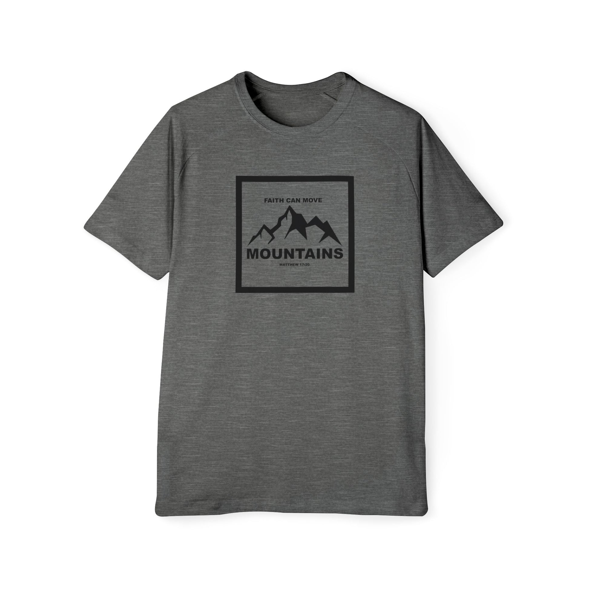 Men's Raglan T-Shirt Religious Faith Can Move Mountains - Inspirational Graphic Tee Christian Tee Mom Dad Gift