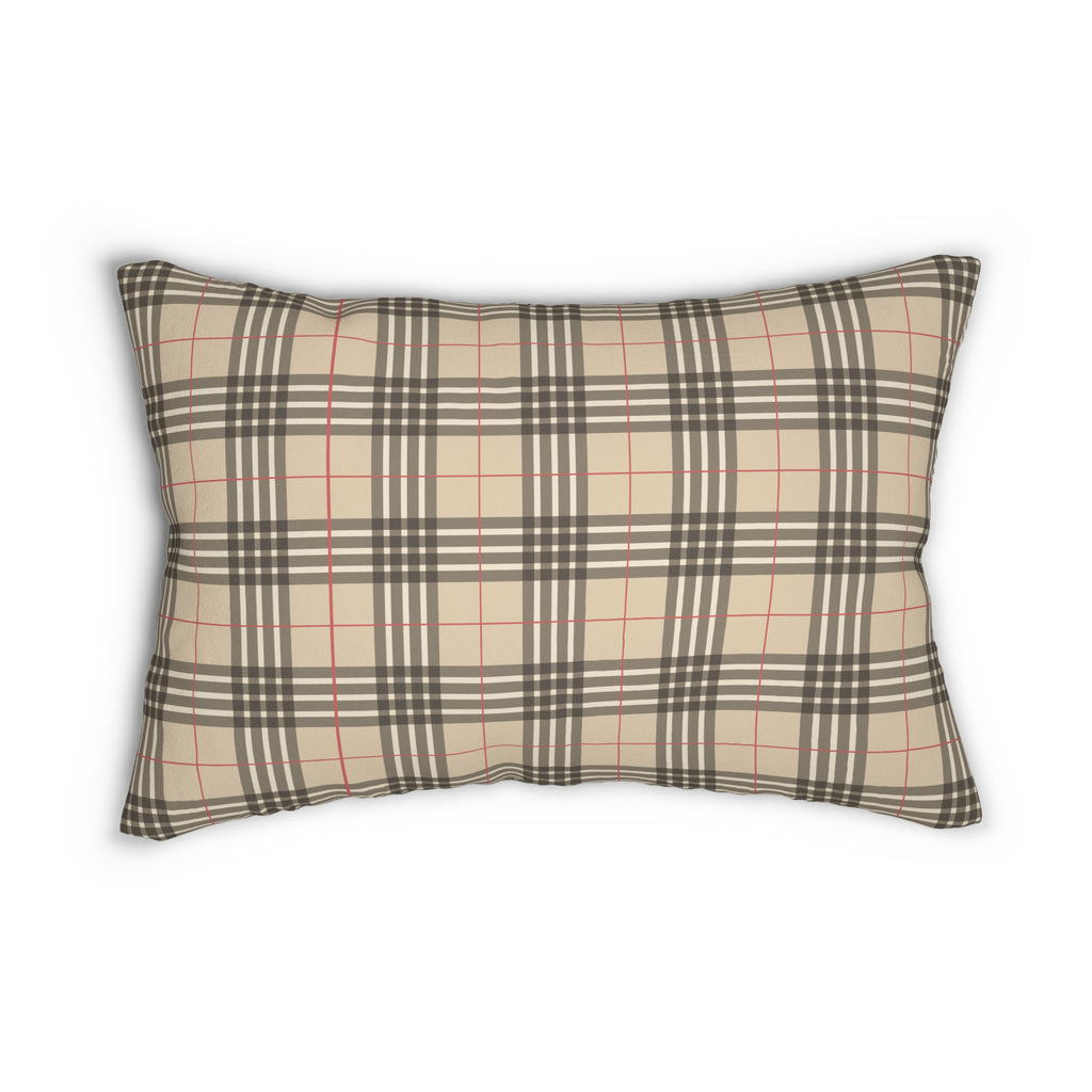 Stylish Plaid Lumbar Pillow, Cozy Home Decor, Decorative Cushion, Modern Couch Accessory, Gift for Homeowners, Soft Throw Pillow