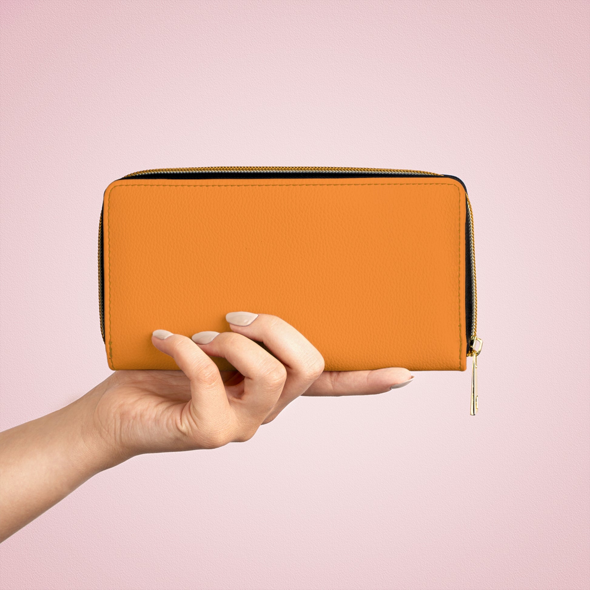 Orange Stylish Zipper Wallet - Perfect for Everyday Use, Secure Storage for Cards & Cash, Great Gift for Birthdays, Holidays, Travelers, Minimalist