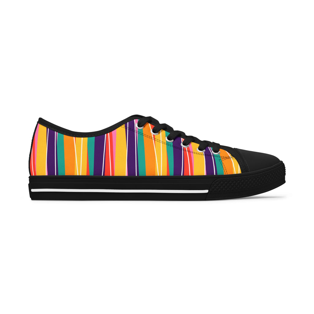 Vibrant Striped Low Top Sneakers for Women Colorful Casual Footwear for Women or Gift