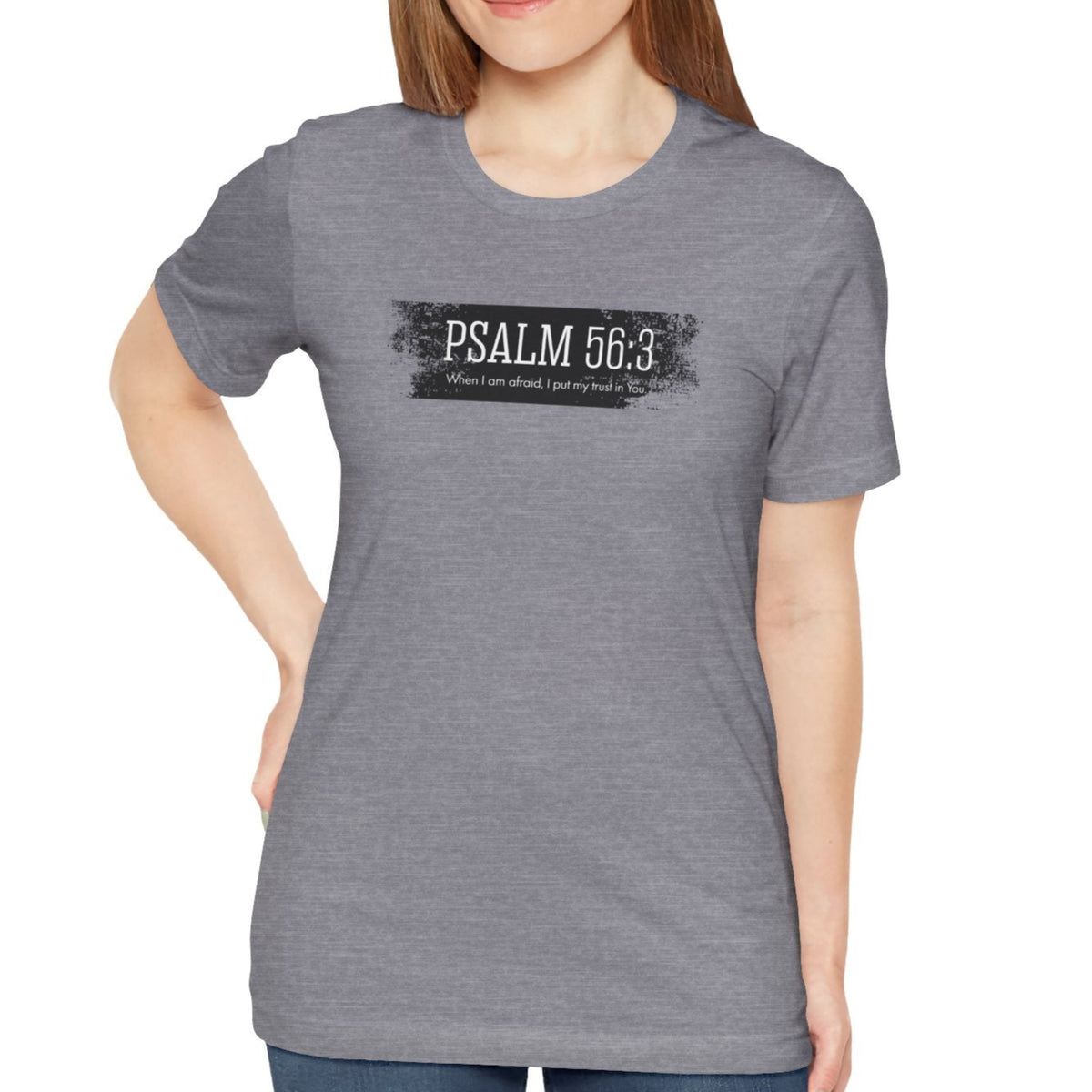 Inspirational Psalm 56:3 Unisex Soft Short Sleeve Tee For Gift Bible Verse Shirt Tee