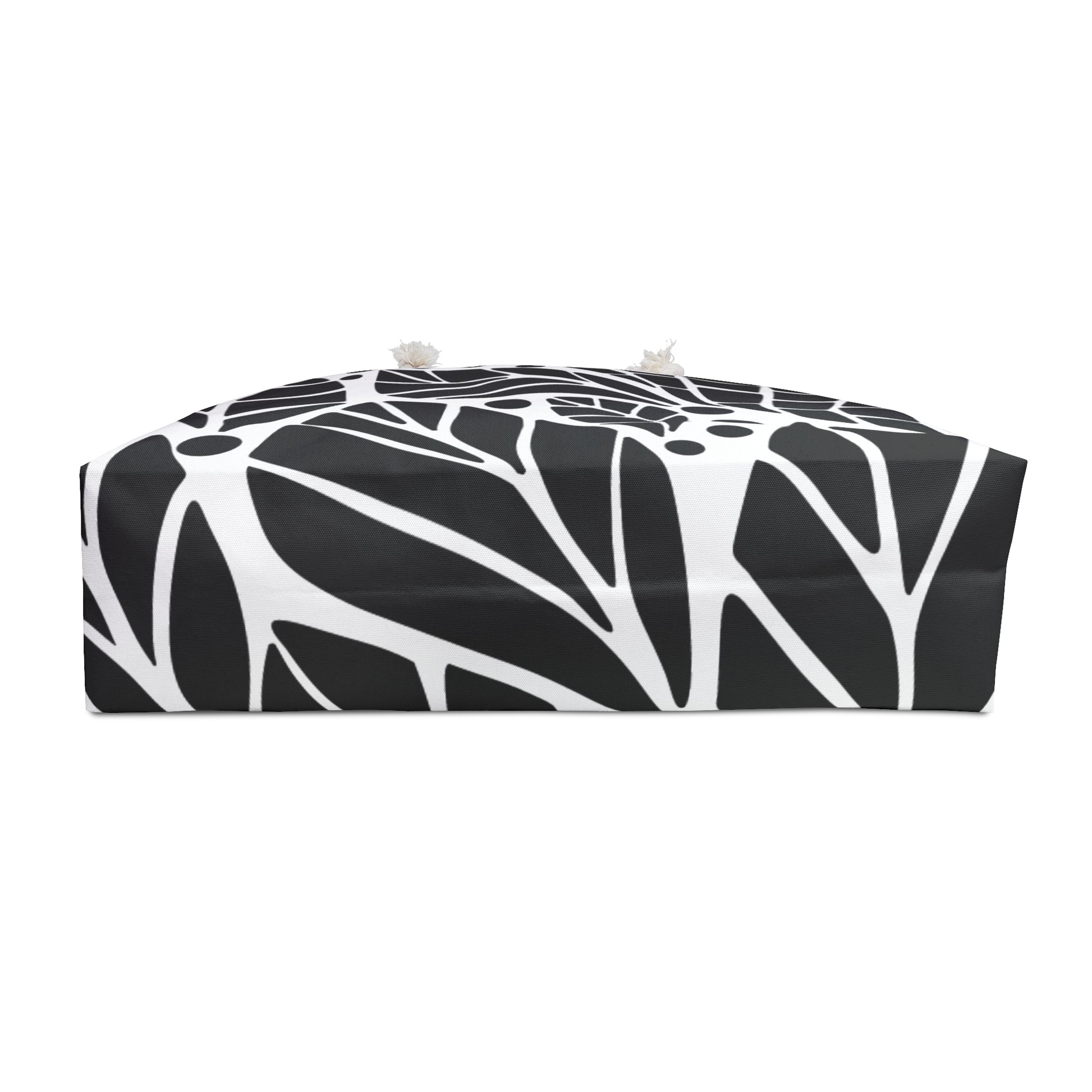 Chic Black & White Weekender Bag, Travel Tote, Beach Bag, Gym Bag, Floral Pattern Carryall, Perfect for Getaways