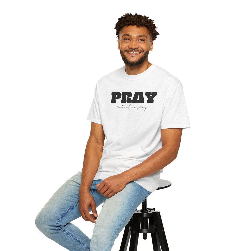 Christian T Shirt For Christian Men Women Clothing Christian Gift White Shirt Apparel Verse Jesus Pray Without Ceasing Graphic Fashion