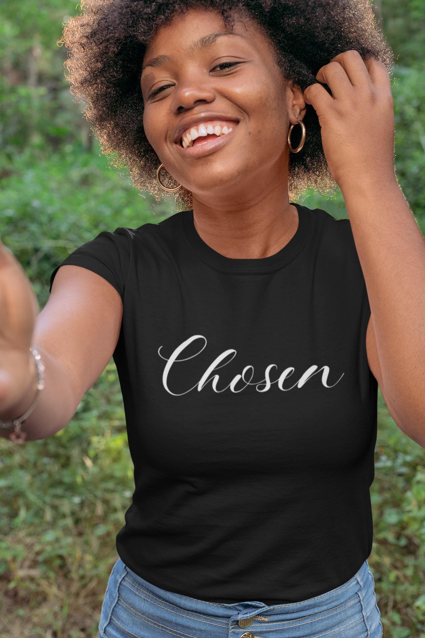 Christian T-Shirt For Christian Women Gift Shirt V Neck Tee For Mom Gift Apparel Tee Chosen Tee
