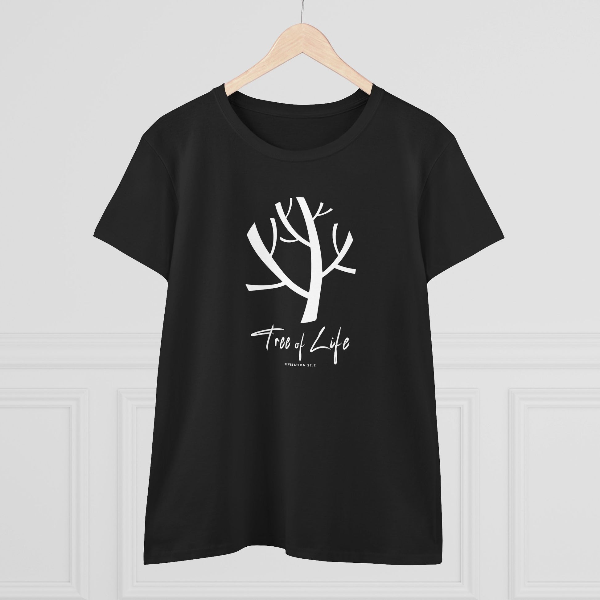 Women's Midweight Cotton Tee Scripture Tree of Life Tee For Her Religious Tshirt Birthday Gift