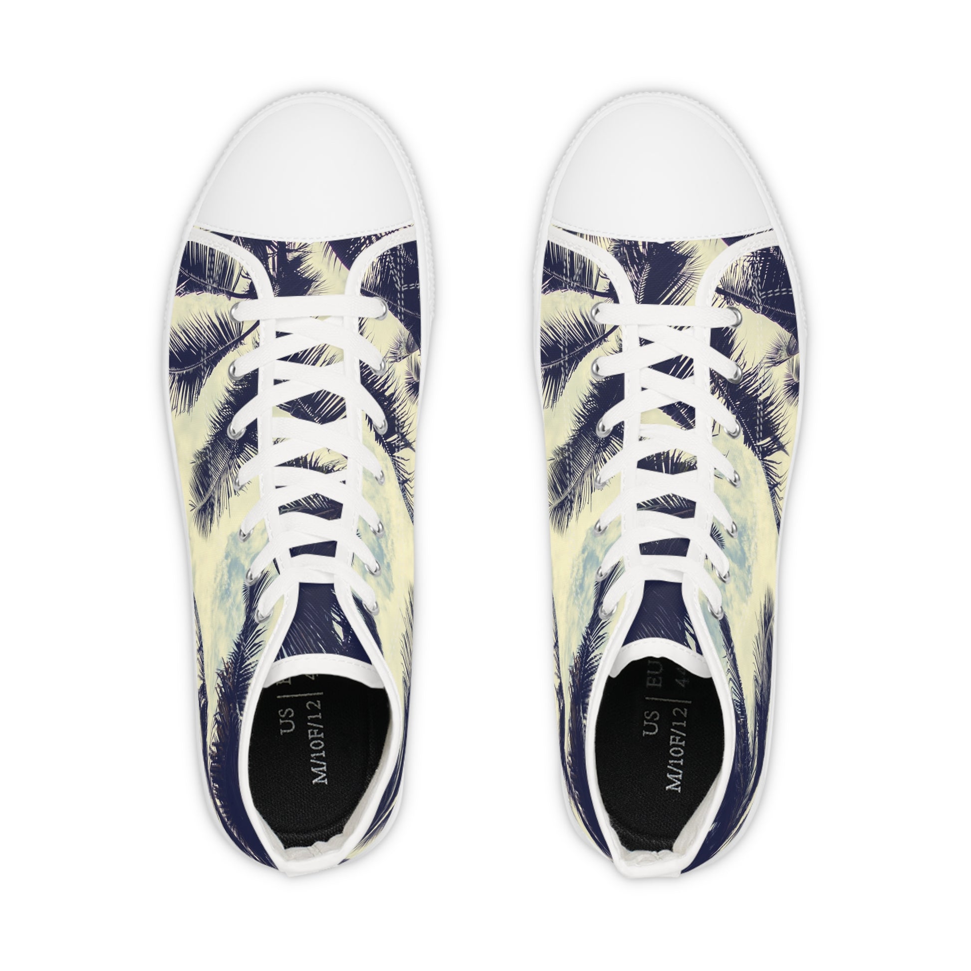 Mens Designer Tropical High Top Sneakers Palm Tree Design for Summer Adventures Beach Sneakers