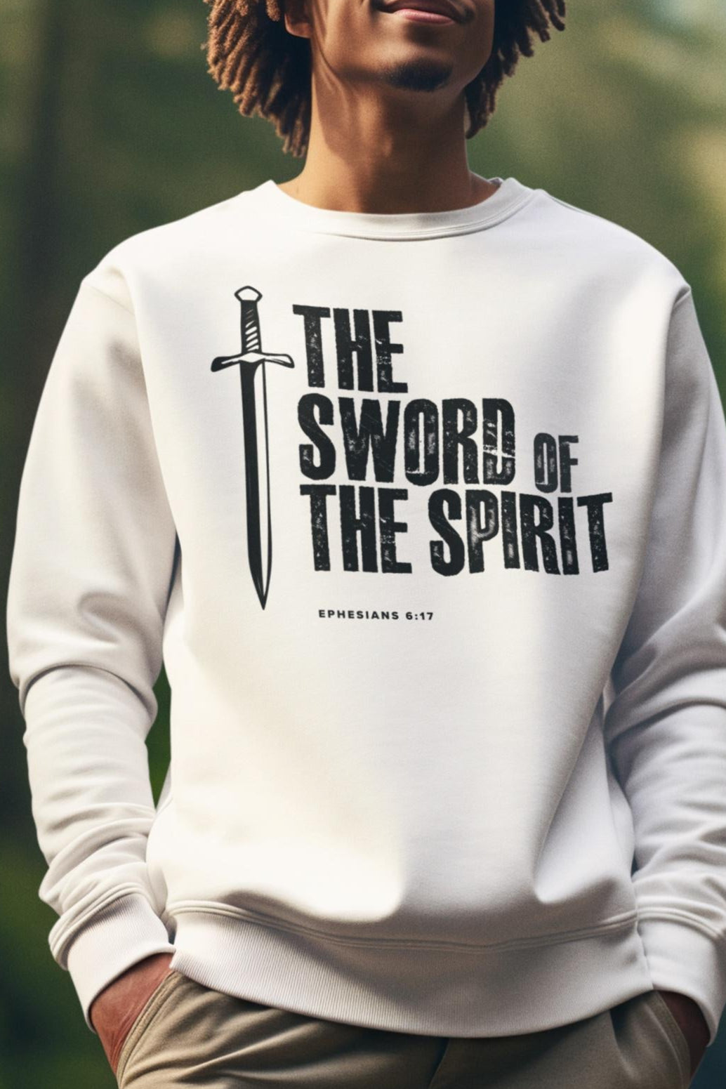 Sweatshirt Bible Verse For Men Women For Christian Gift Sweatshirt Apparel Clothing The Sword And The Spirt Bible Verse White Sweatshirt