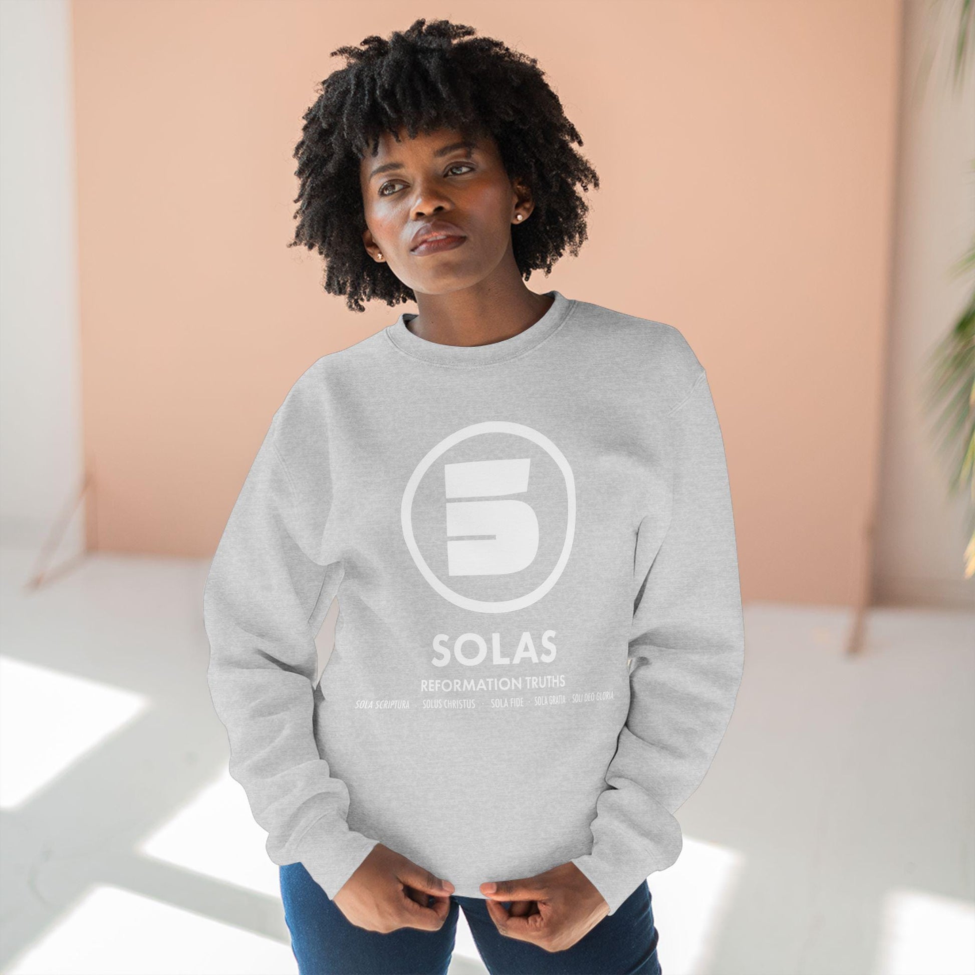 Sweatshirt Modern Design For Christian Men Women Crewneck Sweatshirt Clothing Design Apparel For Gift Men Women Five Solas Graphic