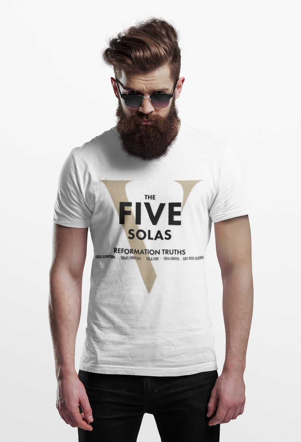 Inspirational Unisex T-Shirt For Christian Men Women Mom Dad Gift Christian Clothing Bible Verse 5-Solas Graphic Tee Christian Apparel Tee
