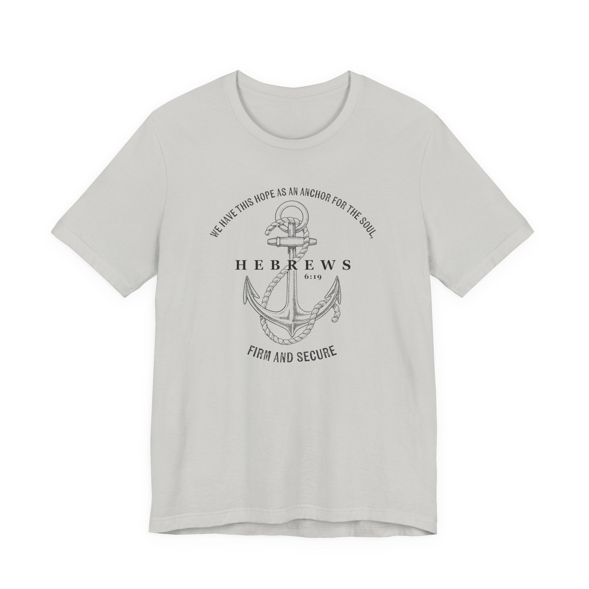 Faith-Inspired Unisex Anchor Tee Hebrews 6:19 Bible Verse Christian Shirt Bible Verse T-Shirt, Religious Outfit Christian Jesus Shirt Religious Gift Shirt