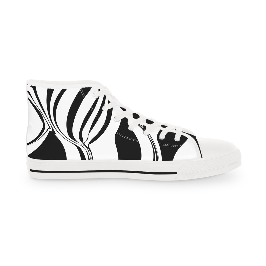 Mens Designer and Stylish Black and White High Top Sneakers for Men