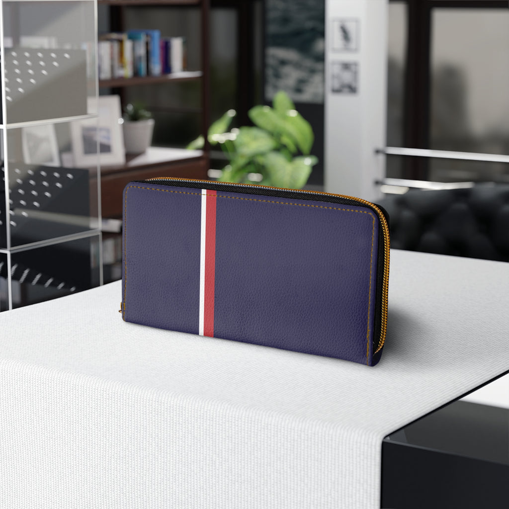 Navy Stripe Zipper Wallet Stylish Clutch, Gifts for Her, Everyday Organizer, Travel Accessory, Modern Purse