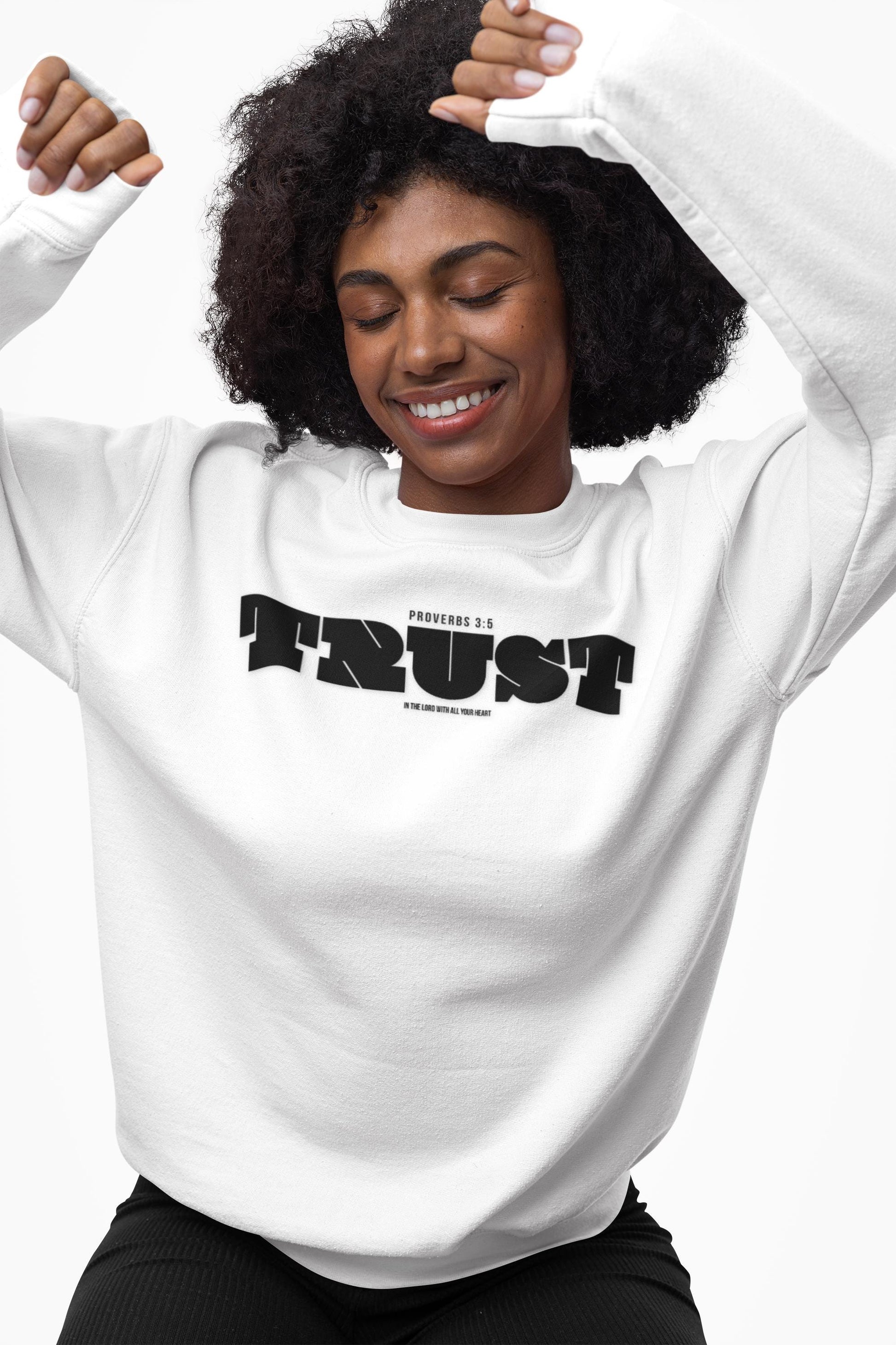 Unisex Sweatshirt For Christian Men Women Sweatshirt Apparel Gift For Christian Apparel Modern Clothing Trust in the Lord Bible Verse Tee