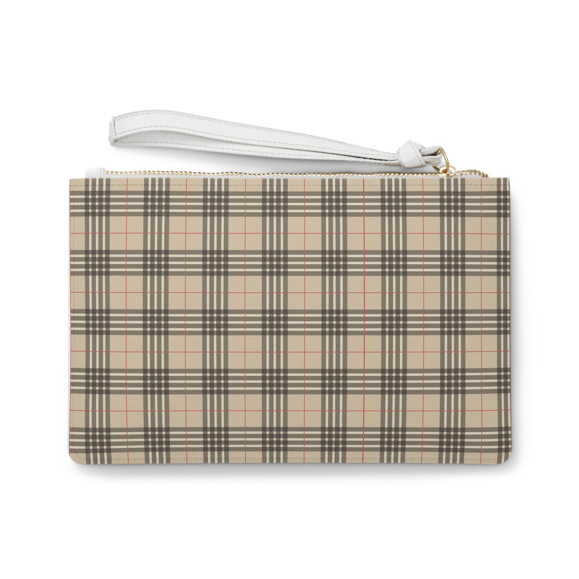 Designer Tan Plaid Clutch Bag  Gift For Her Clutch Bag Gift For Her Clutch Bag Gift For Birthday Coin Purse Gift for Her Best Friend Gift