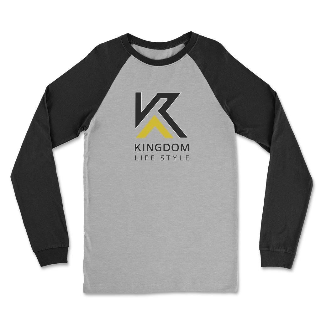 Kingdom Lifestyle Graphic BLK and GLD Spiritual clothing for Men Long Sleeve Shirt, Christian Apparel