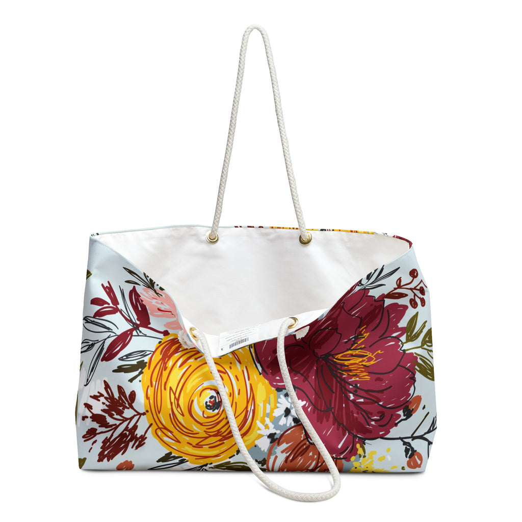 Spring Floral Weekender Bag Stylish Tote for Travel & Beach Days