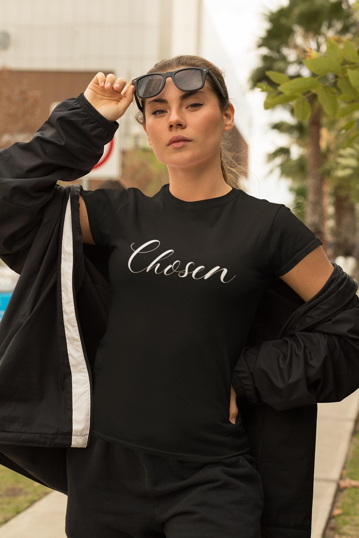 Christian T-Shirt For Christian Women Gift Shirt V Neck Tee For Mom Gift Apparel Tee Chosen Tee