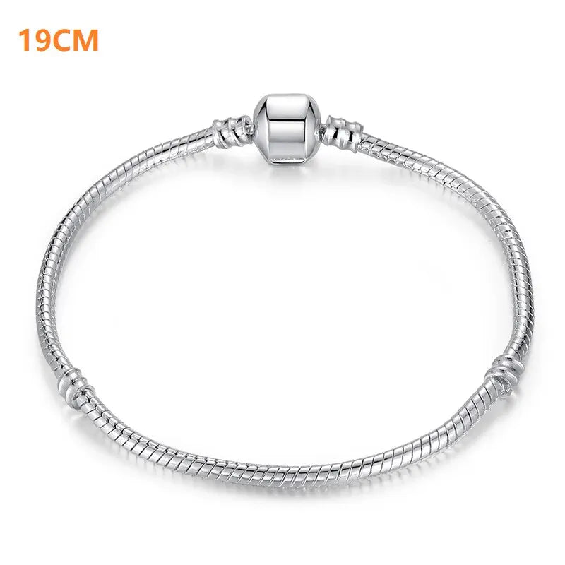 Handmade Original Fine Jewelry Silver Color Charm Bracelet Soft Smooth Snake Bone Bracelets for Women
