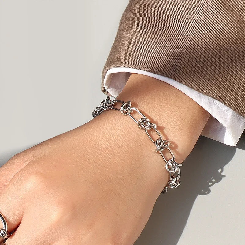 316L Unique Stainless Steel Cuban Chain Bracelet for Men Women Figaro  Vintage Metal Viking Kpop Pulseras Emo Cute Luxury Jewelry Gift. Limited stock available.