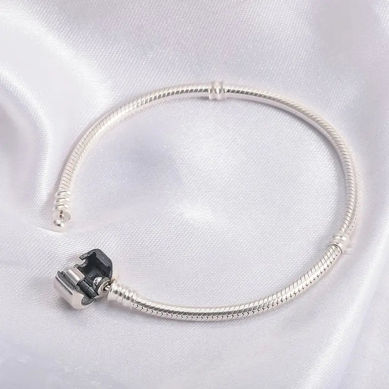 Handmade Original Fine Jewelry Silver Color Charm Bracelet Soft Smooth Snake Bone Bracelets for Women