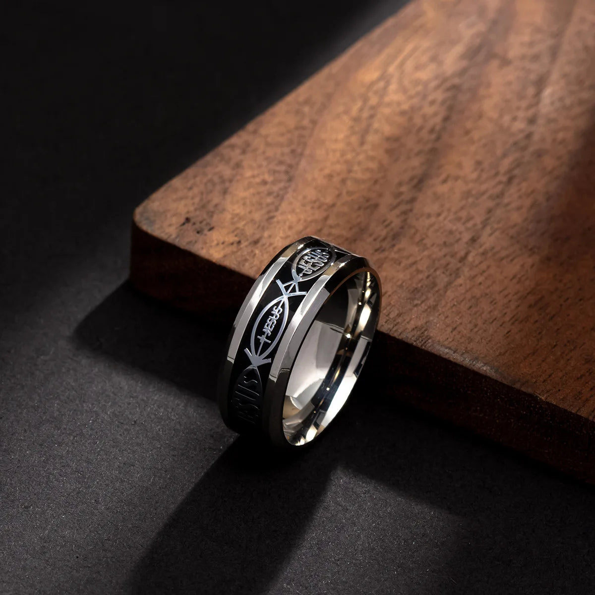 Unique Jesus Letter 316 L Stainless Steel Ring For Religious Christian Men Women Gift Jewelry Serenity Male Bible Cross. Limited stock available.