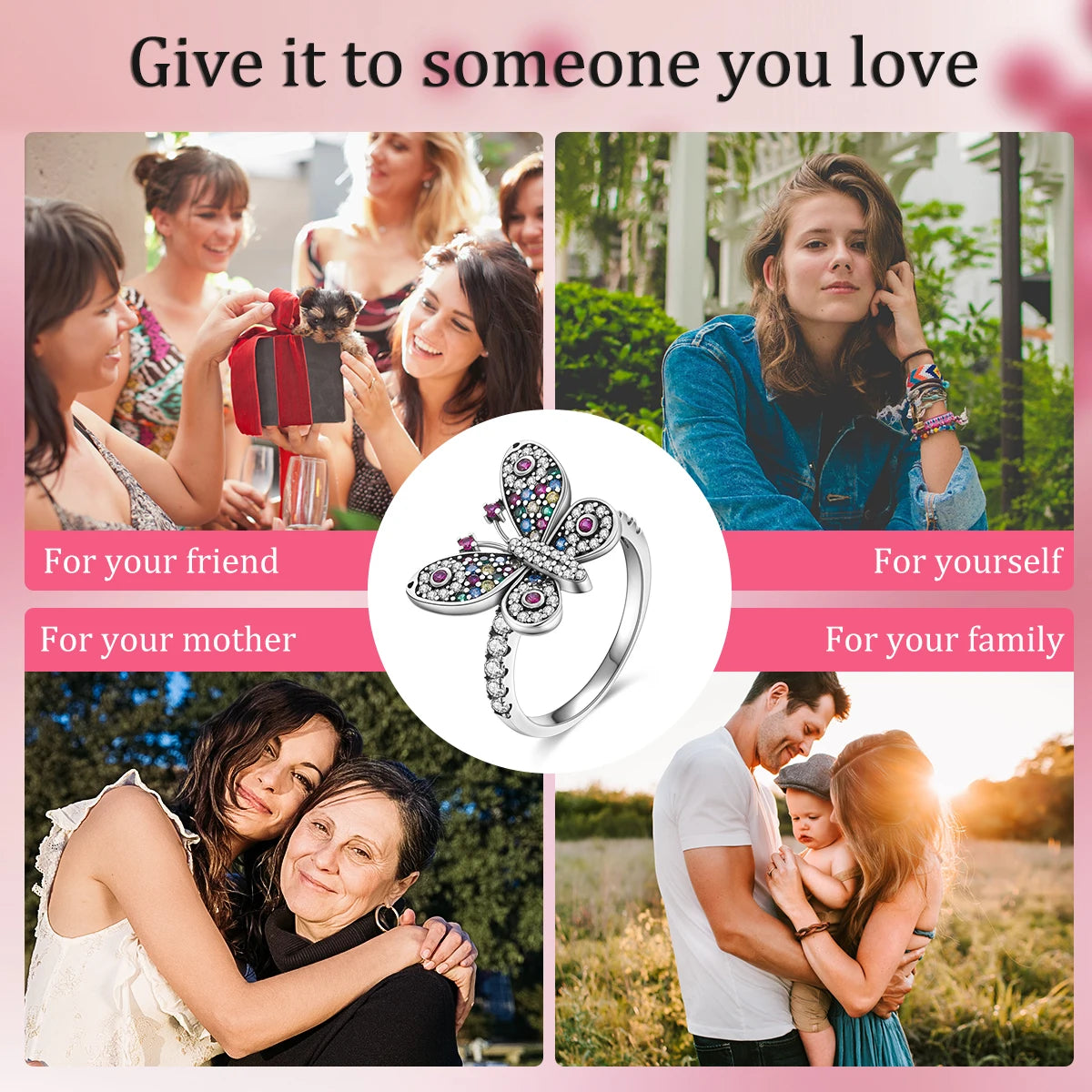 Silver Plated Women Luxury Stackable Ring Real Infinite Flower Daisy Fine Jewelry Rings For Engagement Weddling Party