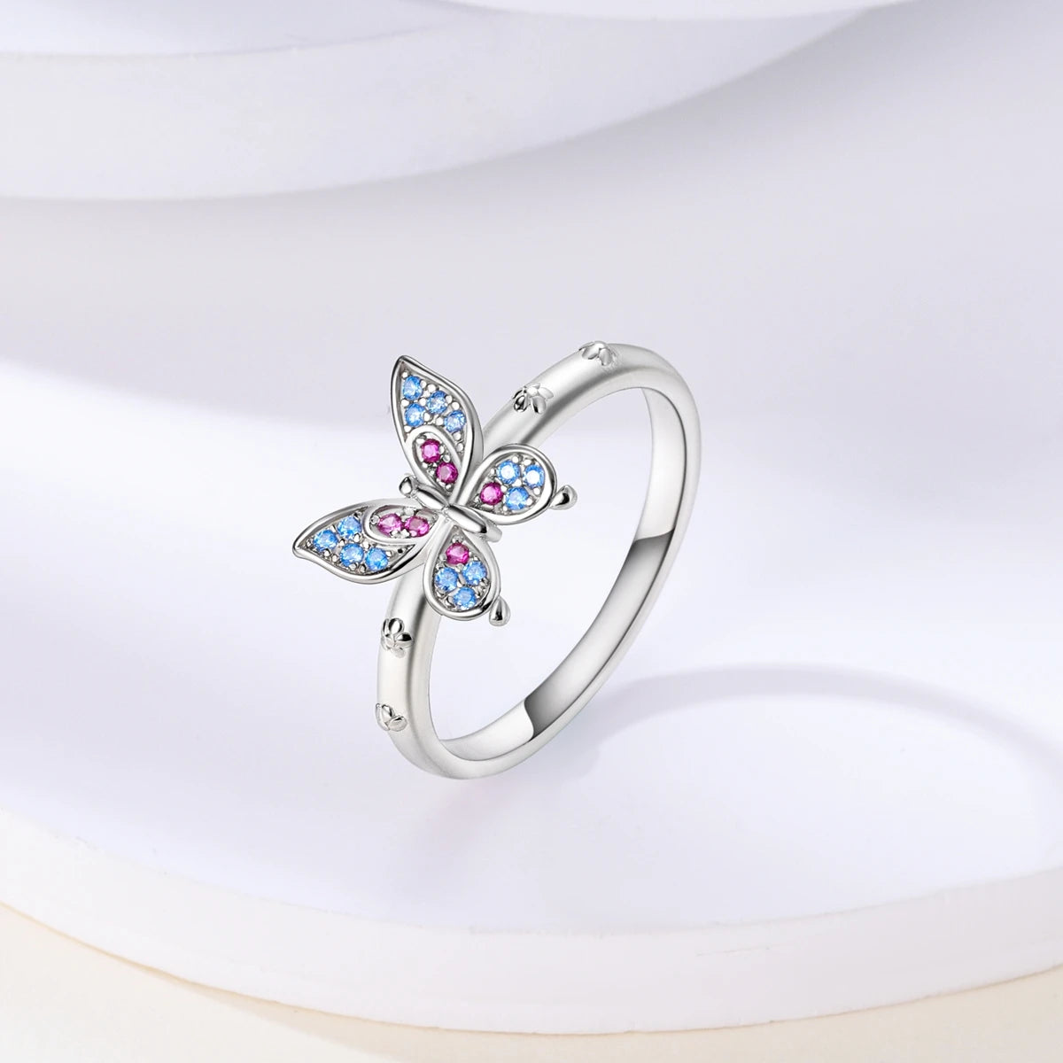 Silver Plated Women Luxury Stackable Ring Real Infinite Flower Daisy Fine Jewelry Rings For Engagement Weddling Party