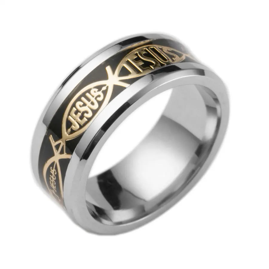 Unique Jesus Letter 316 L Stainless Steel Ring For Religious Christian Men Women Gift Jewelry Serenity Male Bible Cross. Limited stock available.